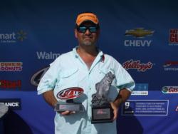 Todd Boudreaux of Gray, La., won the co-angler title in the April 28 Cowboy Division event on the Atchafalaya Basin with a total catch of 11 pounds, 14 ounces. He took home over $1,300 in prize money. 
