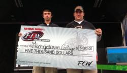 The Georgetown College team of Clay Elliot and Vincent Timperio took home top honors at the National Guard FLW College Fishing event on Kentucky/Barkley lakes. The duo netted 19 pounds, 1 ounce to grab first place overall and win $5,000.