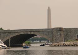 Bridges like this one across the river from the Washington Monument will see a lot of tournament boats.