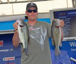 Jake Akin leads the co-angler division by a little over a pound.