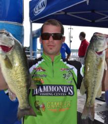 Day-one co-angler leader Nick Hensley of Cumming, Ga., settled for fifth place overall with a two-day catch of 30 pounds, 7 ounces.