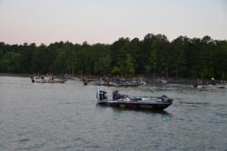 Anglers wait to kick off the Northern Division EverStart on Kerr Lake. 