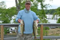 Ron Wolfarth of Oakboro, N.C., shows his catch from his 14 pound, 6 ounce bag. 