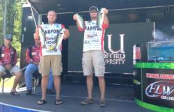 The Radford University team of Brett Meyn and Blaine Chitwood won the National Guard FLW College Fishing event on Kerr Lake with a total catch of 10 pounds, 7 ounces. The duo ultimately netted $5,000 in winnings.