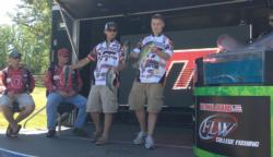The Virginia Tech team of Preston Chrisman and Carson Rejzer finished the National Guard FLW College Fishing event on Kerr Lake in fourth place with a total catch of 9 pounds, 4 ounces.
