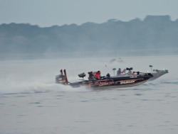 Seaguar pro Matt Greenblatt races to his first spot on the St. Lawrence River.