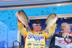 Snapple pro  Jacob Powroznik caught the heaviest bag of day three - a limit weighing 23-1.