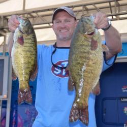 Co-angler Kenneth Taylor finished second after catching a 20-pound, 1-ounce limit Saturday. His biggest bass weighed 6 pounds, 13 ounces.