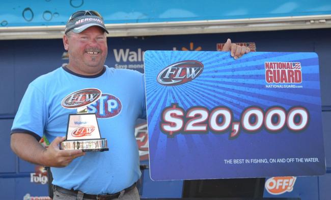 For winning the FLW Tour Open on Lake Erie and Lake St. Clair, co-angler Dave Hasty earned $20,000.