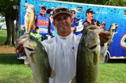 Co-angler Ben Dziwulski of Woodbine, Md., netted third place overall at the end of the opening round of Potomac River competition.