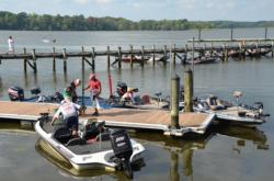 Anglers get ready for weigh-in at Smallwood State Park marina.