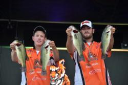 The Huff cousins keep Georgetown in contention with a two-day total of 23 pounds, 5 ounces. That is good enough to put them in third place. 