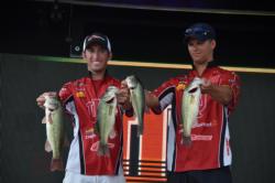 Dustin Vaal and Steven Bressler hang on to make the cut to fish on the final day with a two-day total weight of 22 pounds, 12 ounces. 