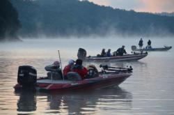 Day one of the FLW College Fishing Northern Conference Championship on Philpott Lake is about to commence.