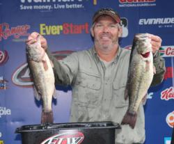 Fishing the Toad Products Barrel Jig that he designed,  Tim Gaskill placed fourth on day two.