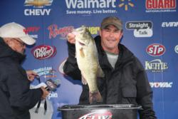 Co-angler  Jeff Risbeck earned Big Bass honors with a largemouth that went 4-14.