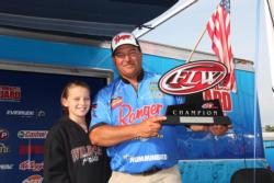 Dennis Berhorst shares the winning moment with his daughter Haley.