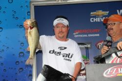 Fourth-place co-angler Roger Olson Jr won the Big Bass award on day one.