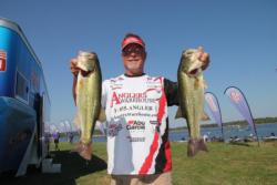 Co-angler leader Keith Honeycutt caught his fish shallow on swimbaits.