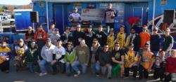 The top-15 college teams from the FLW College Fishing Lake Oroville event pose for a photo.