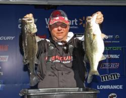 When his jerkbait bite stopped, fourth-place pro  Phil Addison switched to a finesse worm.