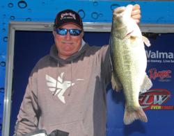 Denny Brauer caught his fish by pitching his signature Strike King Premier Pro Model jig.