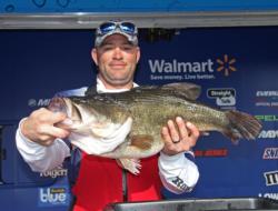 Louisiana co-angler Casey Martin stole the show when he lifted this 13-pound, 1-ounce whopper. 