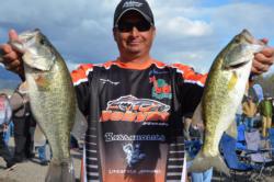 Co-angler Tony Zanotelli of Redding, Calif., parlayed a total catch of 10 pounds, 11 ounces into a third-place finish in today's EverStart competition on Lake Roosevelt.