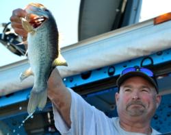 Co-angler Jeff Grant of La Mirada, Calif., took second place overall at the Lake Roosevelt event.