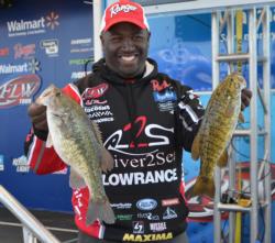 Ishama Monroe made the cut in 16th place with a two-day total of 10 bass weighing 25 pounds, 5 ounces.