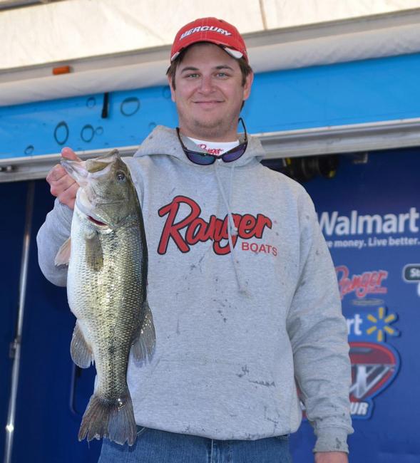 Jake Gipson shows off his catch.