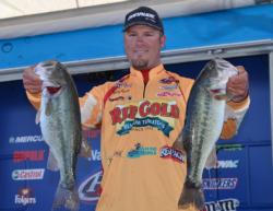 Todd Hollowell crushed a 22-pound, 15-ounce limit Friday on Beaver Lake. Despite catching only 6-14 on day one, Hollowell sits in third place.
