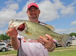 Fourth-place pro  Bradley Hallman spent his first 3 1/2 hours without a fish before finally dialing in a productive pattern.