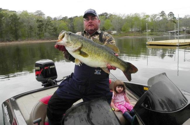 Troy Broussard netted this 11-pound, 14-ounce largemouth on an Alabama rig the morning of his wedding day.