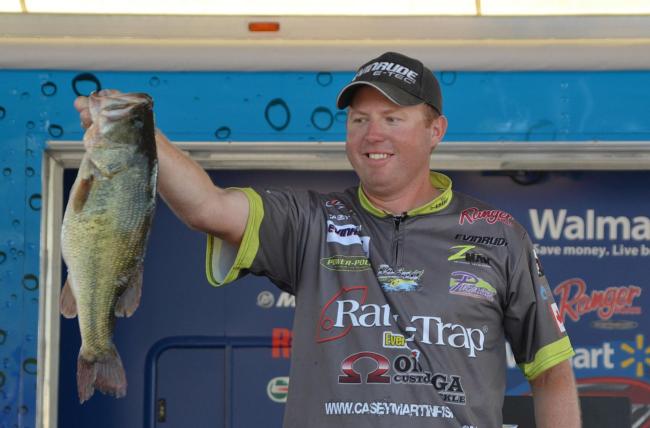 Pro leader Casey Martin sacked 23 pounds, 3 ounces Saturday and gave himself a 10-pound lead heading into the final day of competition.