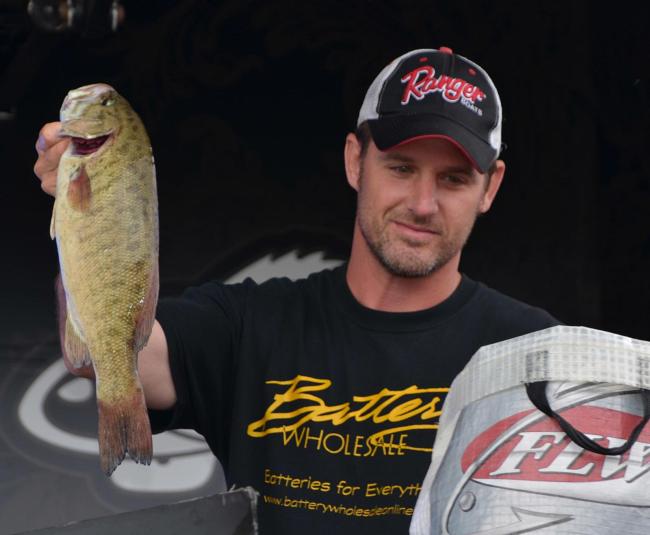 Second-place co-angler Bryan Doyle caught a 13-pound, 2-ounce limit Saturday.