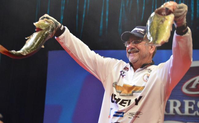 Chevy pro Larry Nixon shows off his third-place catch.