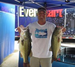 Dustin Grice of Hewitt, Texas, cracked the 20-pound mark today for third place with 20 pounds, 10 ounces.