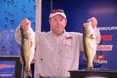 Ron Knight of San Angelo, Texas, leads the Co-angler Division with five bass weighing 13 pounds, 15 ounces.