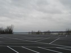 The new boat ramp features a large parking area.