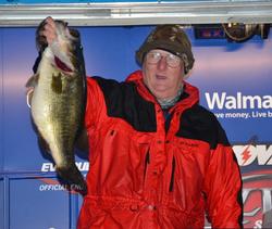 Co-angler Ted Robbins of Longview, Texas, won the big bass award after catching a 10 pound, 13 ounce Sam Rayburn gorilla.