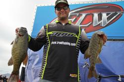 Co-angler Daniel Leue of Colusa, Calif., leapfrogged from 54th place to fourth place overall after netting a dominating 16-pound, 14-ounce catch on Friday. 