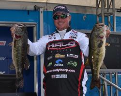 Randall Tharp continued his dominance on Lake Okeechobee with 23 pounds, 13 ounces on day one.