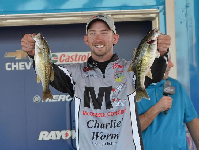 Co-angler Bryan New finished third at the FLW Tour Lake Hartwell event. 