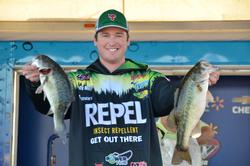 Repel pro Cody Meyer with part of his 12-14 limit that holds him in fourth place after day three.