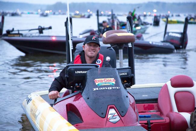 Todd Hollowell is excited for competition. His dual Lowrance units will be put to work today.