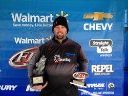 Co-angler Jason Cox of Salem, Ind., won the March 29 Hoosier Division event on Lake Patoka with three bass that weighed 12 pounds, 4 ounces. He took home over $2,000 for his efforts.