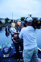 Kei Blaylock shares the spotlight with his father and Walmart FLW Tour pro, Stetson Blaylock, at Lake Okeechobee.