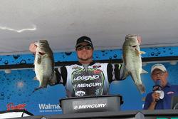 Fourth-place pro Joe Raftery shows off his two best fish.