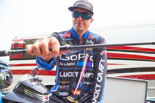 What bass doesn't love a hot pink plastic worm? Brent Ehrler used a variety of colors, sizes and shapes to help catch his third-place stringer.